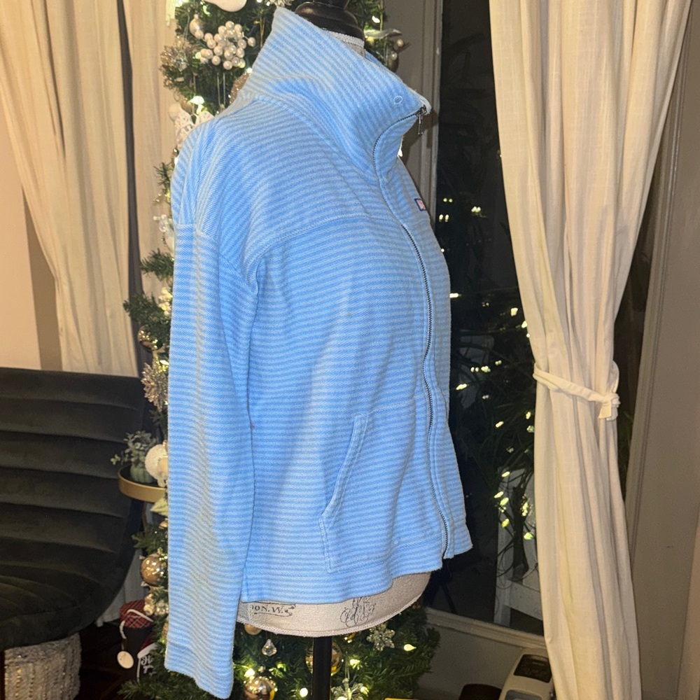 Vineyard Vines Women's Blue Striped Zipper Jacket Pullover light jacket - Picture 5 of 9